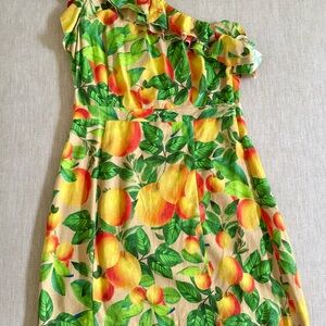 FARM Rio One-Shoulder Dress with Fruit Print size M NWOT